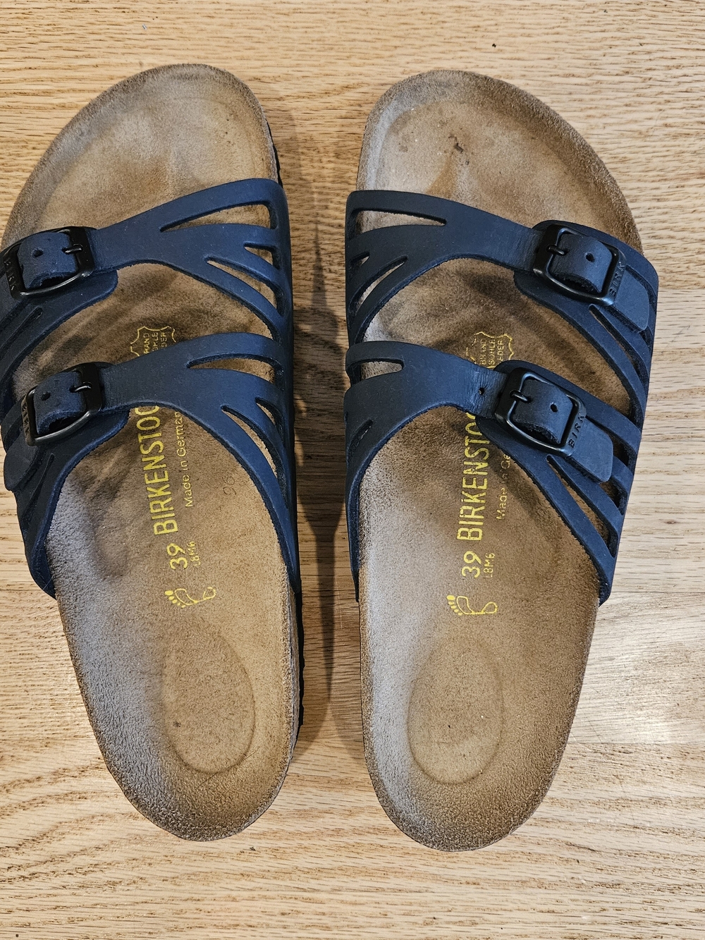 Birkenstock Granada Sandals Denim Navy Leather EU 39 US 8-8.5